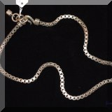 J17. Lisa Jenks sterling silver box chain necklace. 
